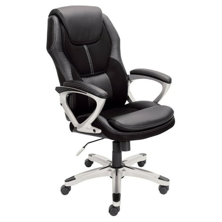 Serta Executive Office Chair Puresoft Faux Leather With Mesh Black Serta Executive Office Chair Puresoft Faux Leather With Mesh Black