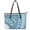 Blue Tribal Pattern, variant on POLERO Rose Floral Print Tote Bag, Leather Saddle Handbag for Workout, Waterproof Large Capacity Hobo Handbag