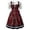 1Wine, variant on Xijirk Women's Dirndl Dress Traditional Bavarian Square Neck Lace Puff Short Sleeve Heart Floral Print Midi Bow Sash for Oktoberfest Themed Party Cosplay,S