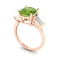 thumbnail image 2 of Clara Pucci 14K Rose Gold 3ct Peridot Three-Stone Ring for Women, 2 of 7