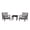 Black / Grey Mist, variant on Martha Stewart by POLYWOOD Chinoiserie 3-Piece Deep Seating Set in Slate Grey / Midnight Linen