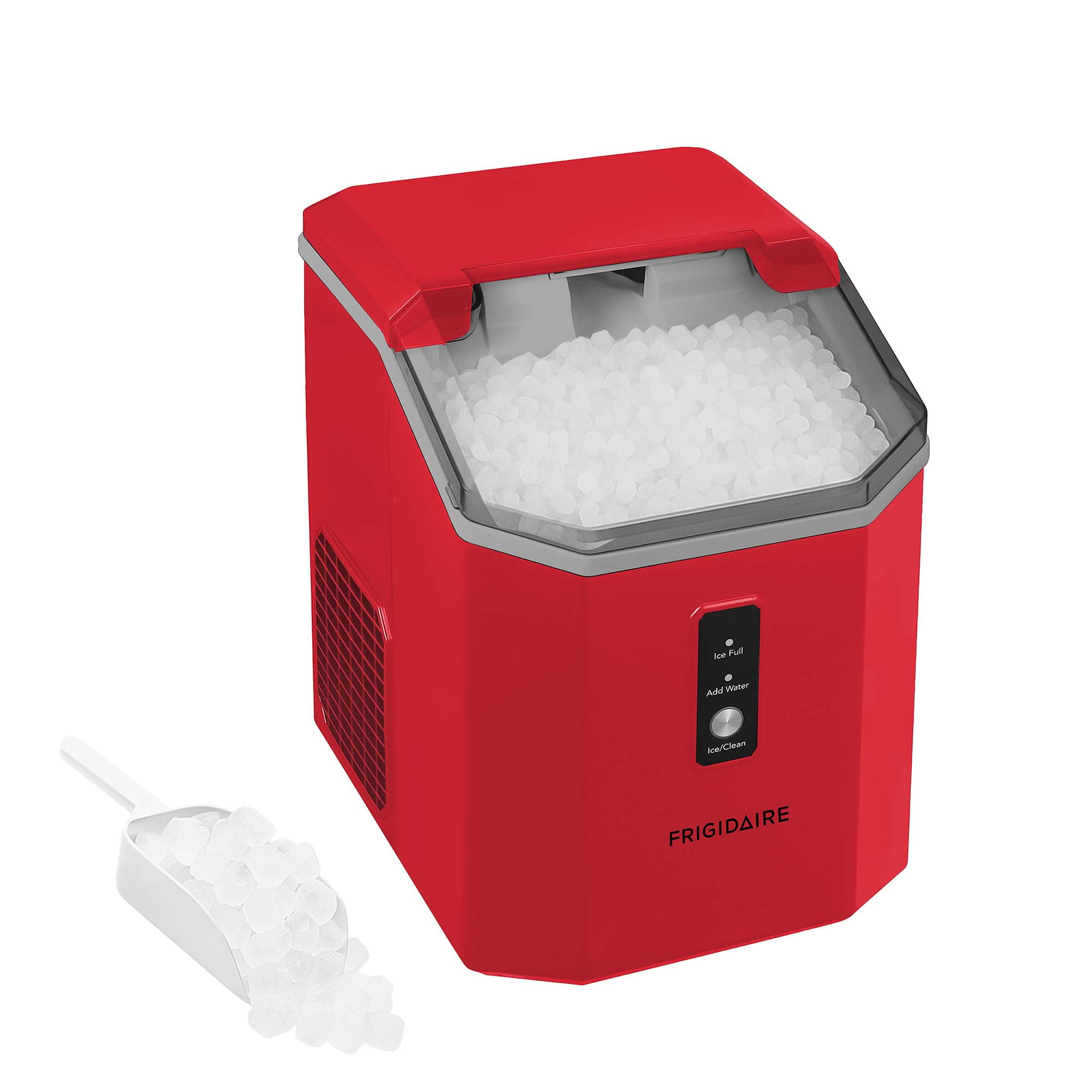 Frigidaire 33lb Countertop Nugget Pellet Ice Maker Self-Cleaning, Red
