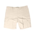 thumbnail image 4 of pstuiky Pantalones cortos para hombre, Pantalones cortos casuales de lino para hombre, con múltiples bolsillos, rectos, de color liso, cómodos y transpirables. Pantalones cortos cargo, 4 of 5