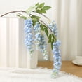 thumbnail image 1 of XmhyTop-A Flores artificiales, 2 unidades de glicinas colgantes, flores artificiales realistas para decoración del hogar, bodas y fiestas, uso interior y exterior, color azul., 1 of 5