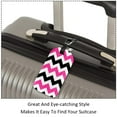 thumbnail image 3 of Square 2Pack PU Leather Pink Black Texture Cruise Luggage Tag with Privacy Cover and Name ID Tag for Travel Handbags Backpacks Luggage Tags, 3 of 6