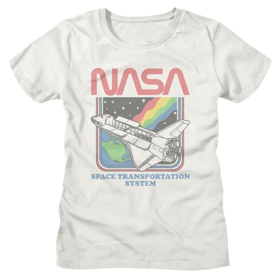 NASA Rainbow Sts Vintage White Women's T-Shirt Xl