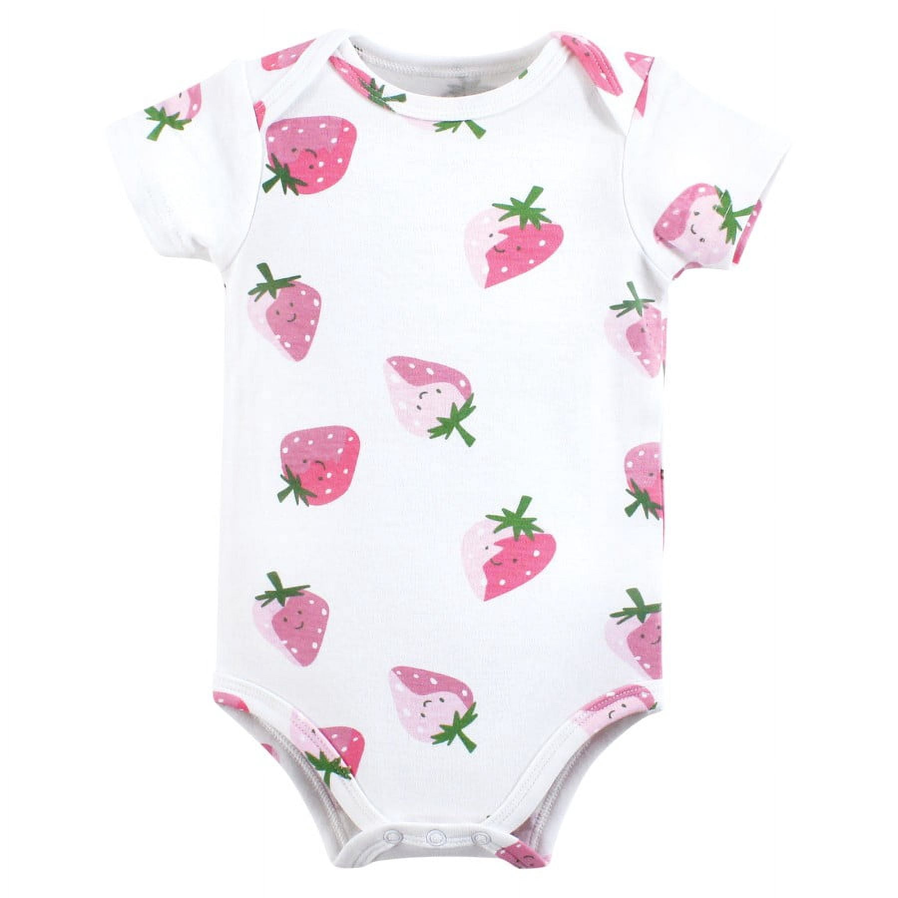 Hudson Baby Short Sleeve Bodysuits, 5-Pack, Newborn- 24 Months