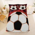 thumbnail image 5 of Manfei Football Sport Bed Sheets For Boys,Ball Games Pattern Full Size Sheets,Red Black,4-Piece,1 Flat Sheet,1 Fitted Sheet and 2 Pillowcases, 5 of 7