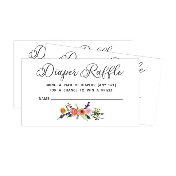 Inkdotpot 30Baby ShowerDiaper Raffle Ticket Lottery Insert Cards Supplies Games For Baby Shower Party Deer Jungle Animals Bring A Pack Of Diapers To Win Favors Gifts And Prizes