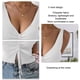 thumbnail image 5 of Top De Punto Con Cordón Moda Versátil Cuello En V Slim Fit Mujer Sin Mangas Top Para Diario Al Aire Libre Blanco L, 5 of 6
