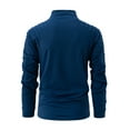 thumbnail image 3 of Rloper-Lop Men's Quarter Zip T-Shirts Lightweight Long Sleeve Soft Pullovers Stand Collar Pleated Tops Outdoor Athletic Lapel Sweatshirts, 3 of 8