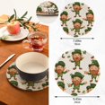 thumbnail image 3 of Wobogo Cartoon Leprechauns Pattern on White Background Trivets Potholders Set of 2 Cotton Woven Round Hot Plate Mats for Hot Dishes Bowls Teapots, 3 of 7