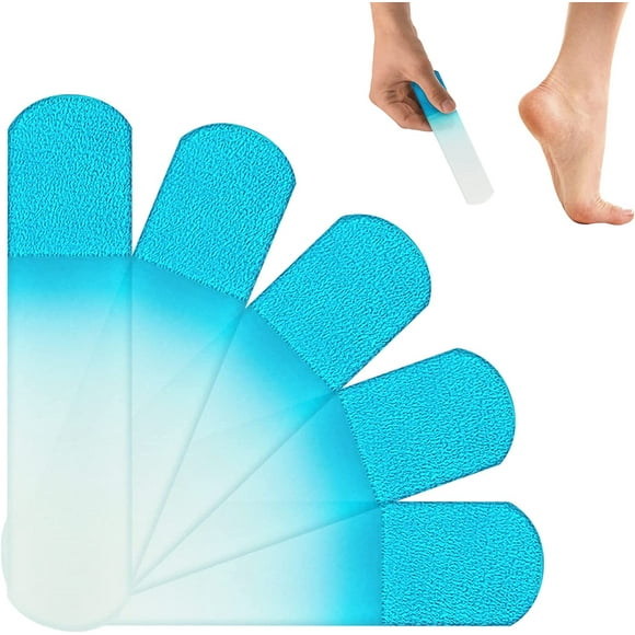 Woeilo 5Pcs Blue Glass Foot File Pedicure Rasp Dead Skin Remover Calluses Corn Coarse Hard Skin Remover Professional Pedicure Tools Smooth Foots Care Tool for Soft Feet Premium Foot