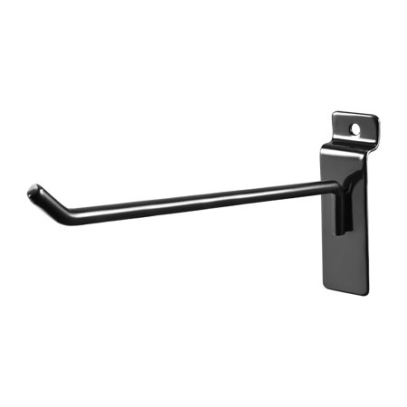 26cm Slat Wall Hook for Room Garage Retail Store Display, Powder Coated, Black, 10 Pcs