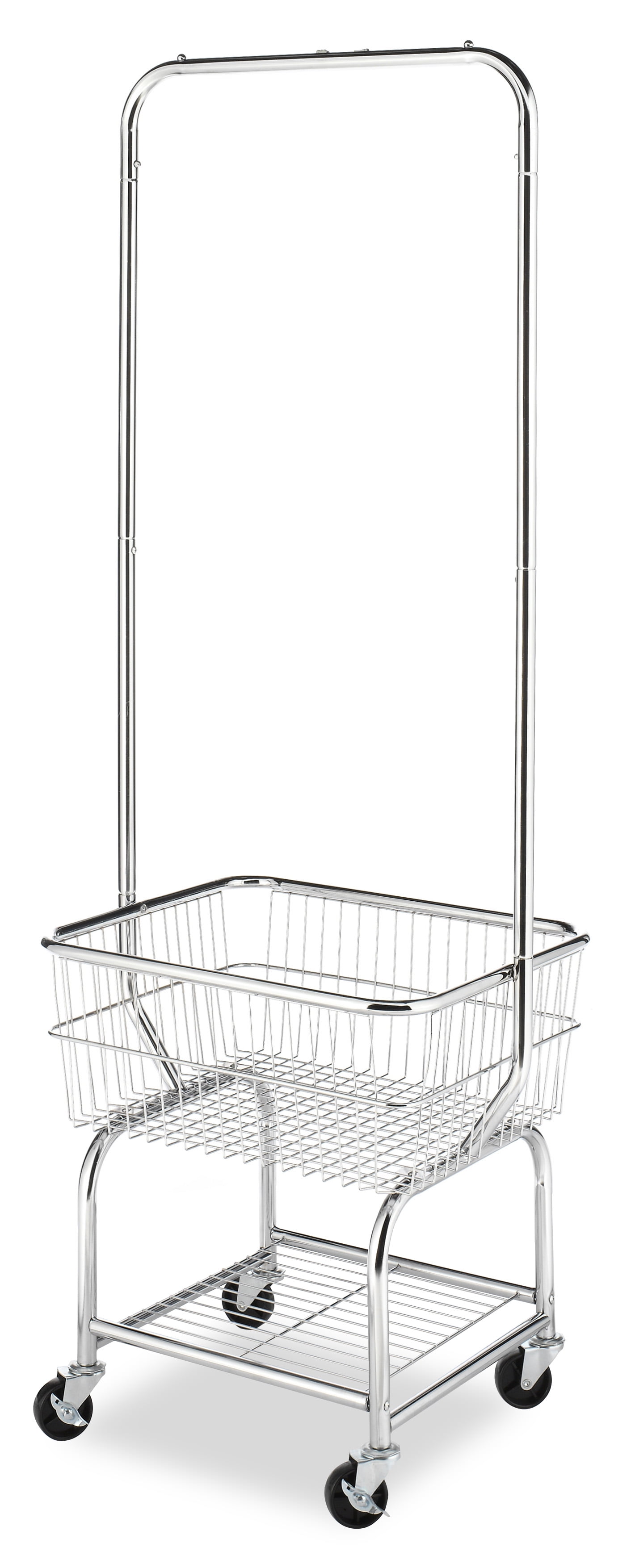 rolling laundry basket with hanging bar