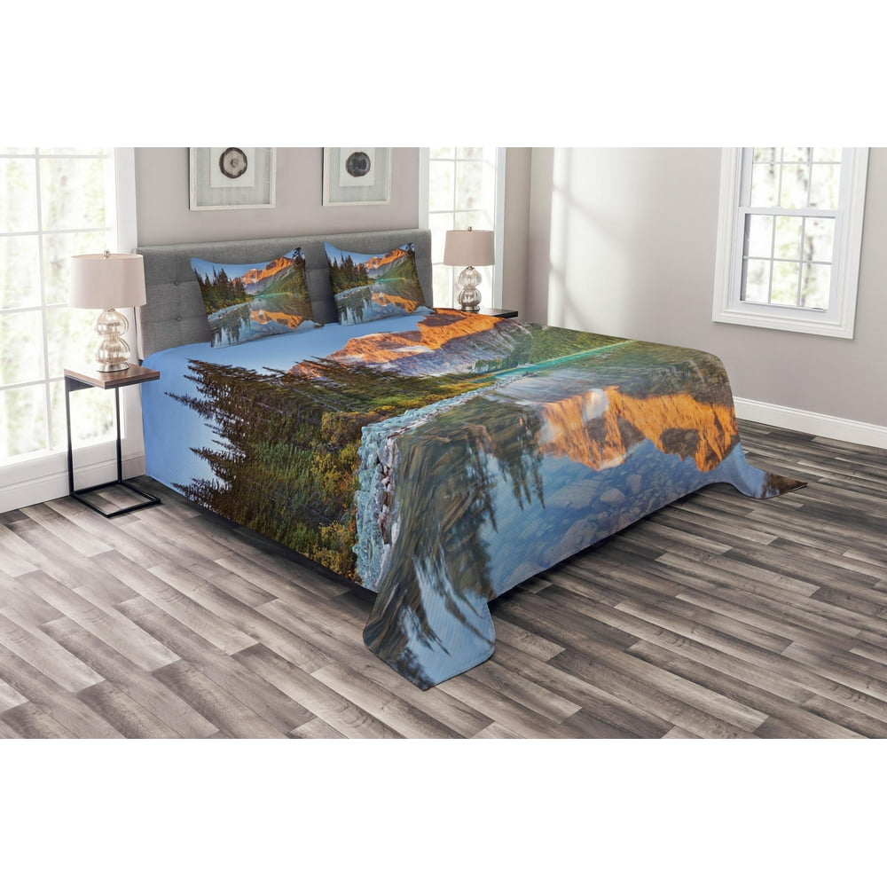 National Parks Bedspread Set King Size, Canadian Rocky Mountain Range