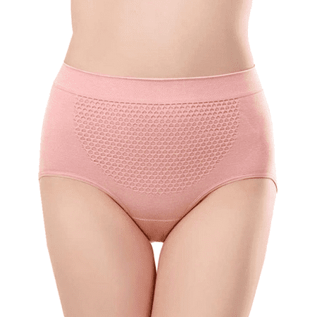 Fulorrnie Underwear for Women Seamless High Waist Tummy Control Panty Period Comfort Waistband Moisture Wicking Panties  Pink  One Size