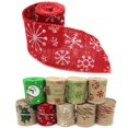 thumbnail image 2 of 6.56ft Christmas Burlap Ribbon Decorative Burlap Ribbon Roll Jute Burlap Roll, 2 of 9