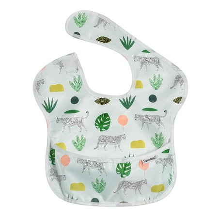 

QWZNDZGR Resuable Waterproof Baby Bibs 100% Polyester TPU Coating Feeding Bibs Washable Baby Bibs with Food Catcher for Babies Unisex Bib