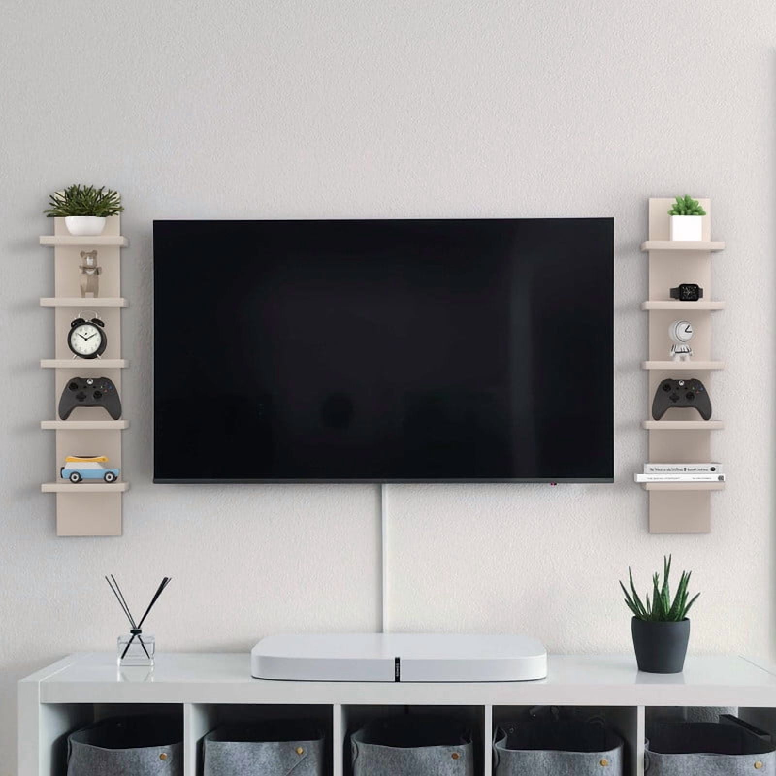 5 Tier Wall Shelf Unit,Bedroom Shelves, Multifunctional Display Floating Shelf, Bedroom and Home Decor Organizer
