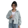thumbnail image 2 of Women'S Light-Weight Waterproof Windbreaker Jacket - Running Hiking Jacket, Zip Up Hoodless Activewear Light Blue L, 2 of 9