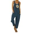 thumbnail image 4 of Combinaisons en Lin avec Poches et Pantalons Bavoirs Amples pour Femmes, 4 of 7