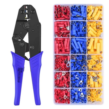 

ifundom 30J 0.5-6 Square Cold-pressed Insulated Terminal Crimping Pliers 700Pcs Cold Press Insulated Terminal Set
