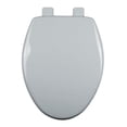 thumbnail image 1 of asiento para baño cierre lento permajuste y bisagras ajustables alargado blanco plástico, 1 of 5