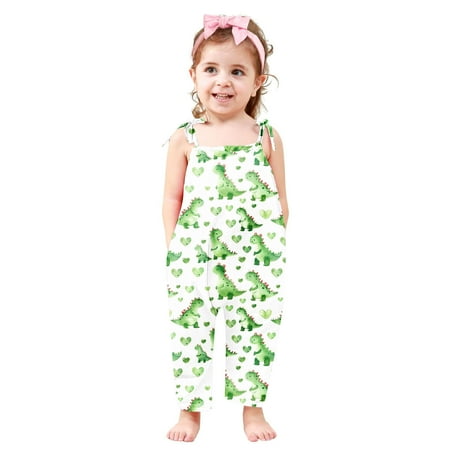 

Ganfancp Toddler Girls Breathable Print Jumpsuit with Soft Stretch - Perfect for Summer 1-6T - Stylish Playsuit for Beach Party Daily Wear Deals of the Day Clearance
