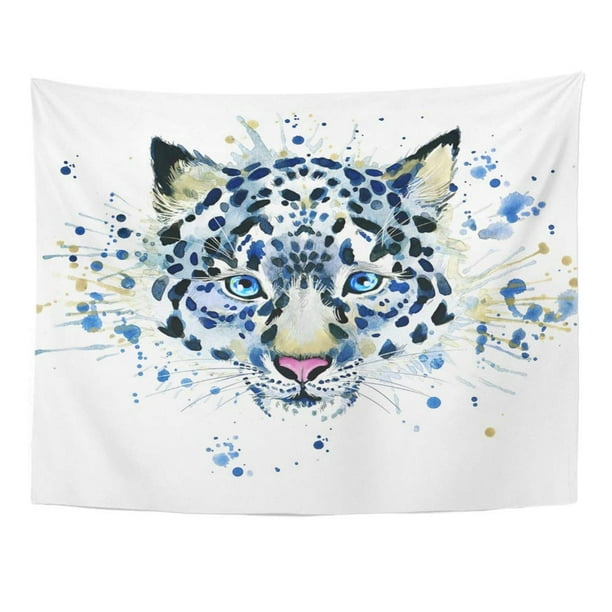 Zealgned Blue Baby Snow Leopard Graphics With Splash Watercolor For Design Red Lion Fun Funny Wall Art Hanging Tapestry Home Decor Living Room Bedroom Dorm 60x80 Inch Com - Snow Leopard Home Decor Zealgned Blue Baby Snow Leopard Graphics With Splash Watercolor For Design Red Lion Fun Funny Wall Art Hanging Tapestry Home Decor Living Room Bedroom Dorm 60x80 Inch Com - Snow Leopard Home Decor