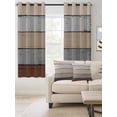 thumbnail image 2 of Fsddascl Brown Wooden Blackout Curtains for Bedroom/Living Room, Thermal Insulated Kitchen Curtains, Grey Stripe Gradient Country Rustic Grain Grommet Darkening Window Treatment Drapes 52"x96"x2, 2 of 8
