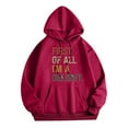 thumbnail image 2 of First Of All I'm A Delight Hoodies for Women Fall Winter Long Sleeve Funny Sarcastic Graphic Hooded Sweatshirt with Pockets, 2 of 4