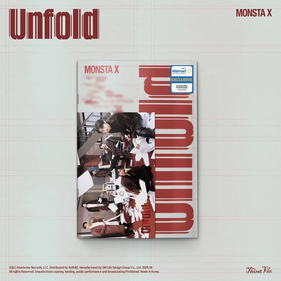 Open Box Intertwine Monsta X Unfold Thirst Version Music CD with Korean and English Tracks, Exclusive Collectible Edition