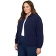 thumbnail image 3 of Alfred Dunner Womens Plus-Size Chenille Metallic Zip Front Cardigan, 3 of 6