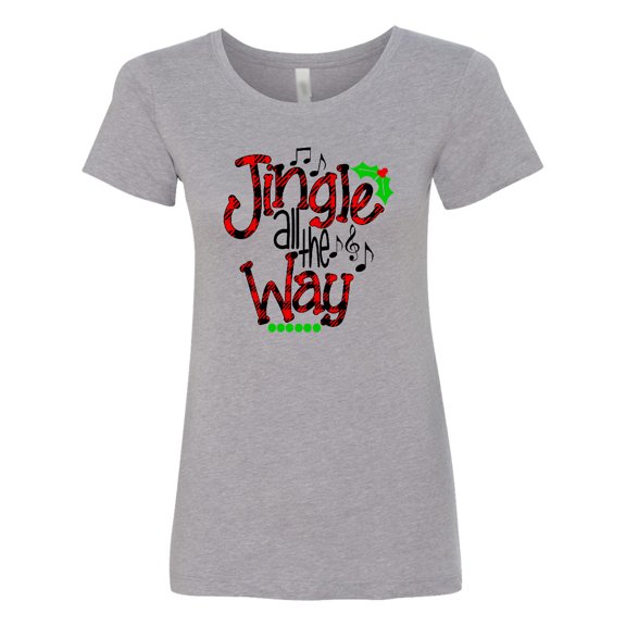 Inktastic Christmas Jingle All the Way with Music Notes and Holly Women's T-Shirt