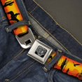 thumbnail image 2 of Buckle-Down Belt, Seatbelt Buckle Belt, Cowboy Silhouette Western Landscape Reds Black, 30 to 44 Inches, 2 of 9