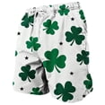 thumbnail image 2 of UVEASISHA Men's St. Patrick's Day Swim Trunks Quick Dry Beachwear Lucky Shamrock Printed Board Shorts Holiday Party Bathing Suits with Pockets Green 4XL, 2 of 6