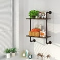 thumbnail image 2 of 23.62"x26"Wood Floating Shelves,CoPedvic 2-Tier Industrial Pipe Shelves Wall Mount, for Wall Bathroom Kitchen Bedroom, 2 of 7