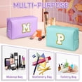 thumbnail image 6 of YOOLIFE Preppy Stuff Cute Makeup Bag Small Cosmetic Bag Travel Toiletry Bag, Personalized Birthday Wedding Gifts for Mom Teacher Friends Bridesmaids, Preppy Travel Stuff for Girls (Purple N), 6 of 7