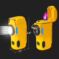 thumbnail image 4 of BY-J Waterproof Lighter 3 Modes of Flashlight, Windproof Dual Arc Electric Lighters, Rechargeable Mini Pocket Light Electronic Display for Camping Walking Hiking Small Yellow, 4 of 8