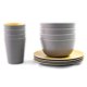 thumbnail image 3 of Set de comedor Kole Imports BAMBOOSET4GY de melamina con bambú gris, 3 of 6