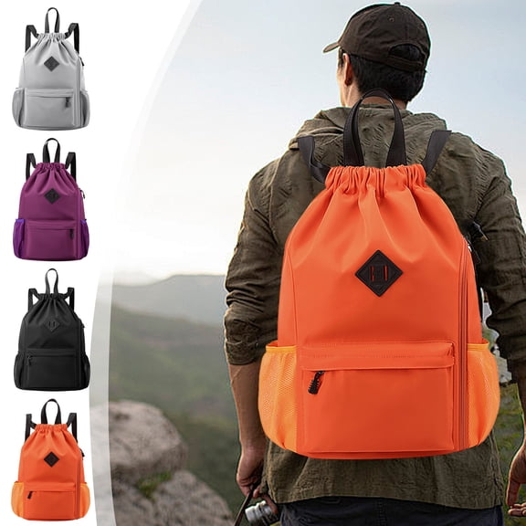 Drawstring Gym Backpack Large Capacity Sports Bag for Men and Women, Lightweight Travel Sackpack for Workout, Hiking, Outdoor and Everyday Use