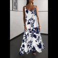 thumbnail image 4 of Vestido Maxi Bohemio de Verano con Tirantes Finos, Sin Mangas, Cuello en V, Floral, para Mujer, para Vacaciones, , Talla L, 4 of 10