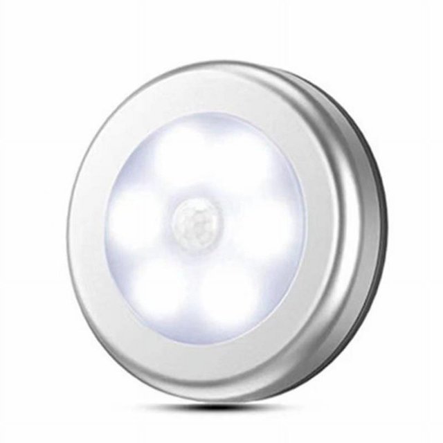 Gabinete/gabinete LED de 6 noches, luz Led con detección de movimiento con Base magnética para vitrina de escalera de cocina, color blanco