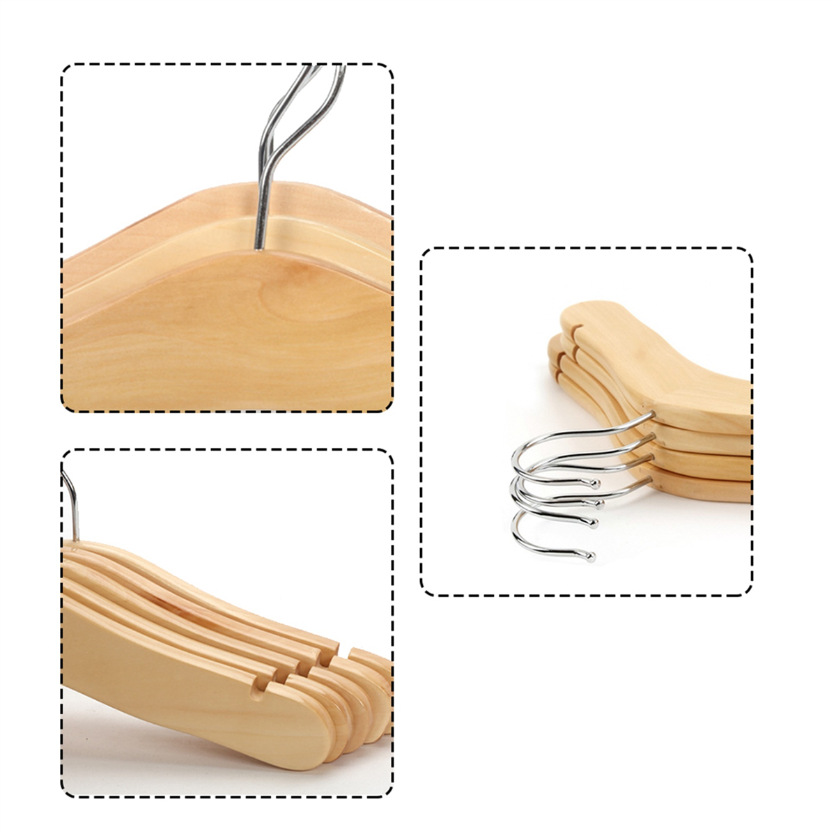 Wooden Baby Hangers,Kids Hangers,Notched Shoulder Design for Children Clothes,Decoration Hanger,20 Pack,Medium