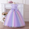 thumbnail image 6 of LYHaoo Girls Dress Gown With Bow Party Pageant Tutu Festival For Holiday Performance，Princess Casual Dresses Sizes 7-8 Years Purple, 6 of 7