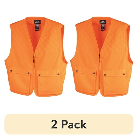 (2 pack) Mossy Oak Blaze Orange Men s Hunting Vest up to Size 2XL/3XL
