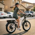 thumbnail image 2 of HiKeep Electric Bike for Adults, 2000W 4000W Peak Motor, 48V 25Ah Removable Lithium Battery, 26x4 Fat Tire E-Bike, 7-Speed Shimano, Full Suspension, Rear Rack, UL 2849, White, 2 of 11