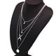 thumbnail image 5 of Collar En Capas Para Mujer, Collar De Luna, Colgante De Tarjeta, Cadena De Plata, Joyería, Collar Multicapa Con Disco De Luna, Regalo De Cumpleaños Eigraketly AP007542-02, 5 of 6