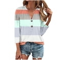 thumbnail image 2 of Cavosen Womens Tunic Tops to Wear with Leggings 3/4 Sleeve with Button Pullover Shirts V-Neck Casual Striped Blouse Dressy Flowy Loose Fit Tees Basic Tops Fashion White L, 2 of 5